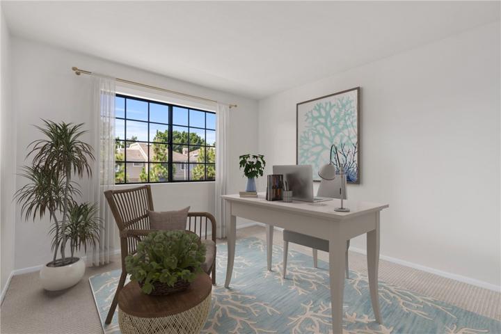 Virtually staged secondary bedroom!