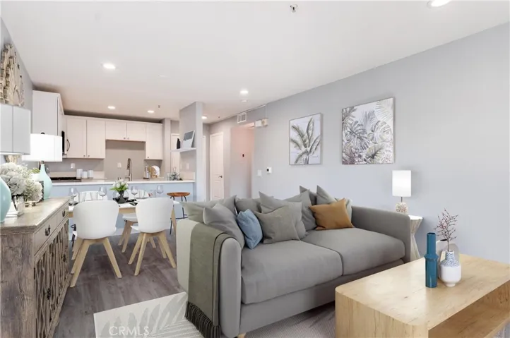 Virtually Staged Living Room, Dining Room and Kitchen