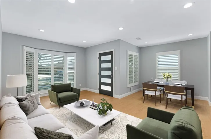 Virtually Staged Living Room and Dining Area
