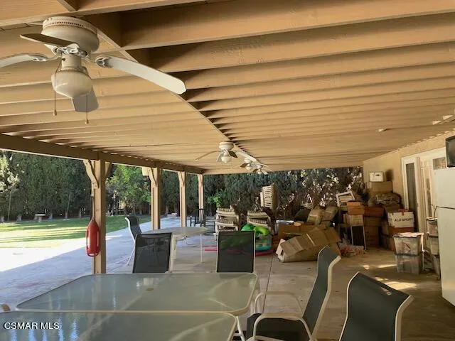 huge patio cover with fans