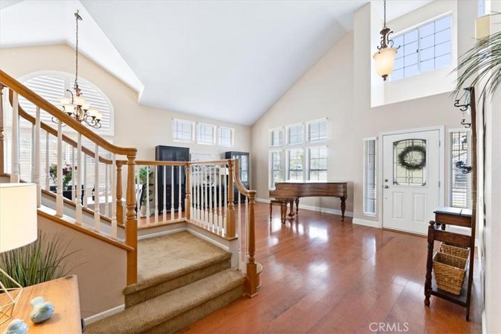 Living room view toward front door