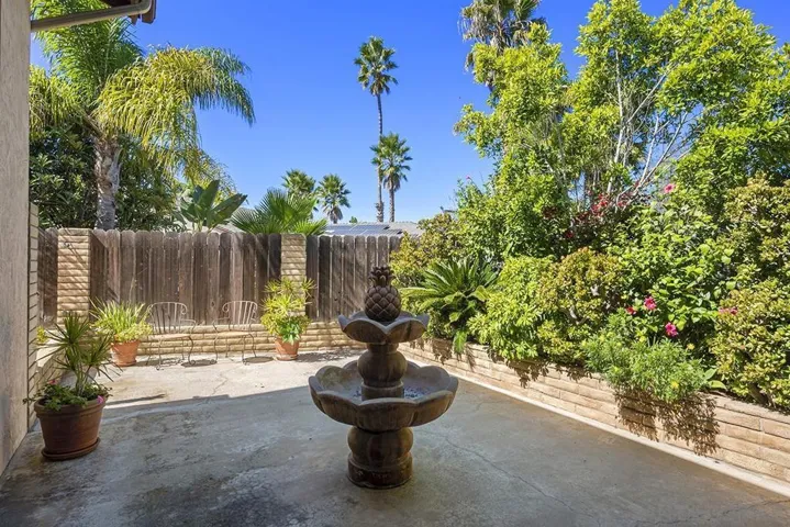Serene private courtyard at entry