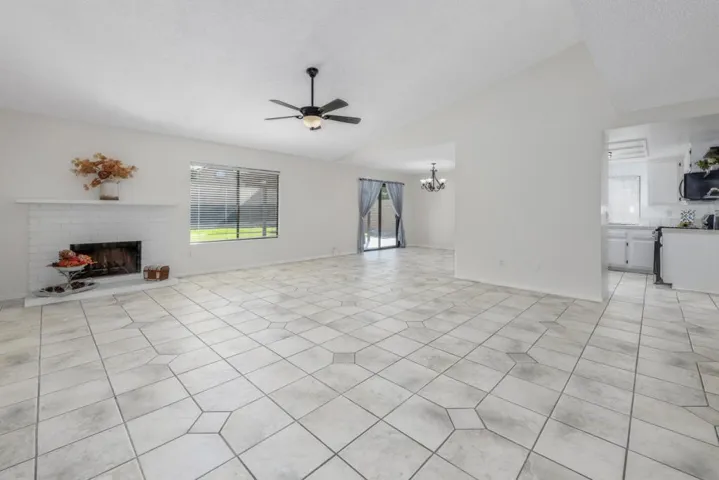 Living room and dining room