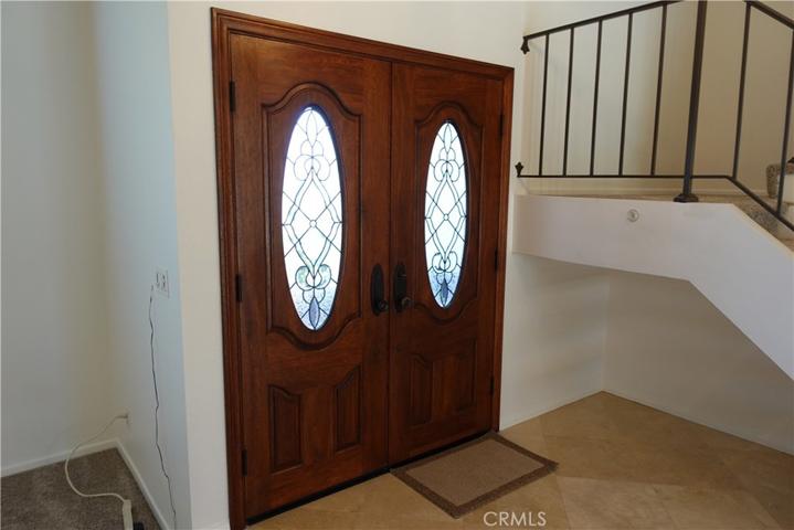 Interior View of Mahogany Glass Entry