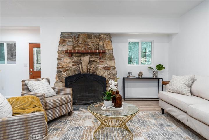 Wood burning fireplace