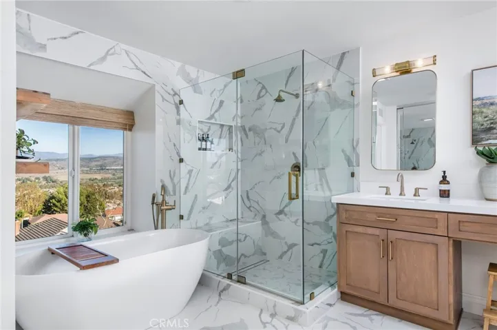 gorgeous updated primary bathroom