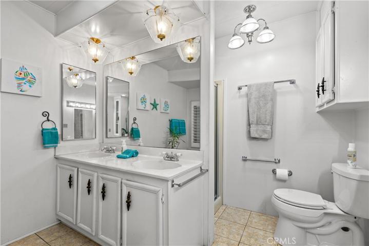 Primary bathroom with double sinks