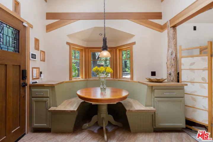 Dining Banquette (Looking from French Doors from Living Area with secondary entry from driveway on left)