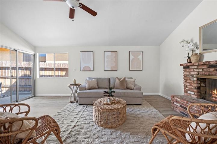The family room has direct access to the backyard and has plenty of natural light coming in during the day