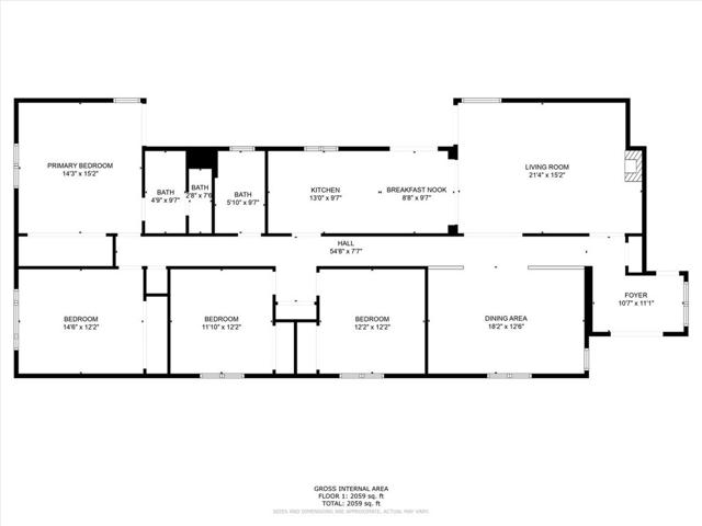 Floor plan of 4617 W 132nd St Hawthorne, CA