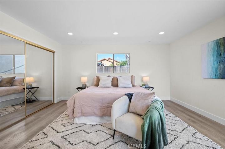 The master bedroom with natural light