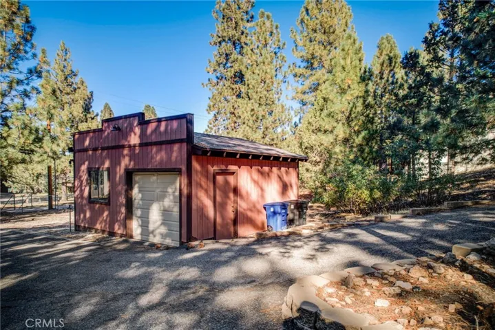 Garage one side is a work shop