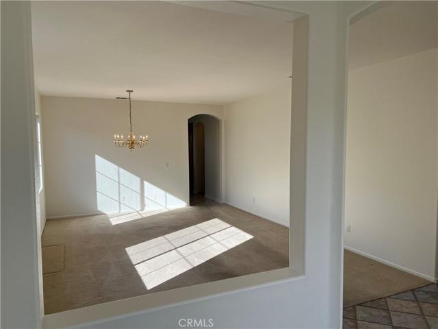 View of living and dining rooms from office