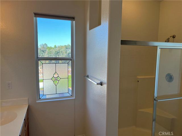 Decorative window to backyard