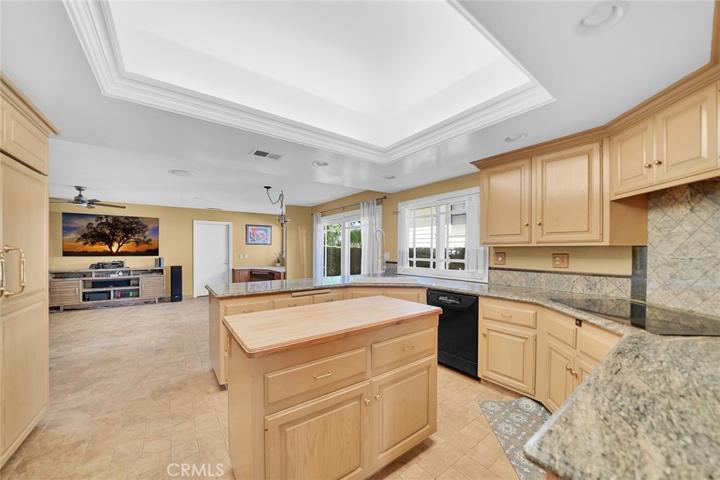 Remodeled kitchen with granite counters