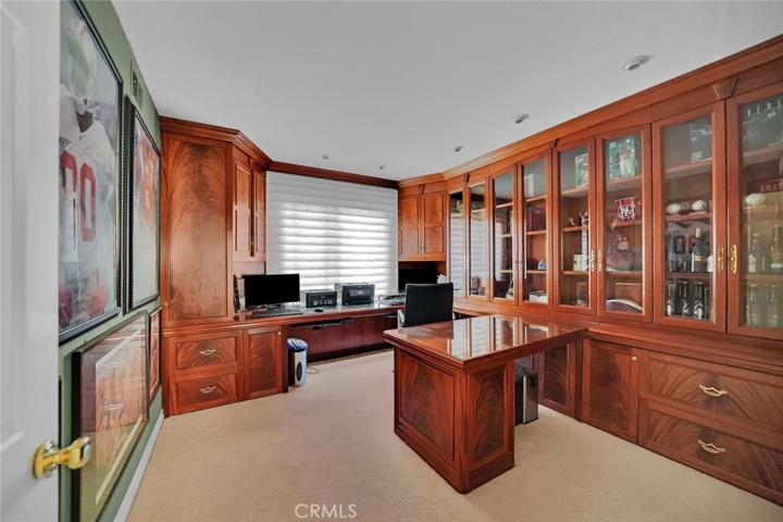3rd bedroom currently used as an office with beautiful built ins