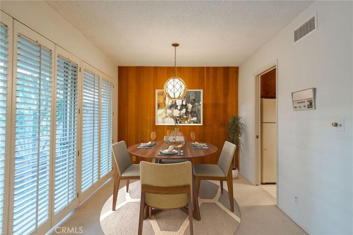 Virtually staged dining area