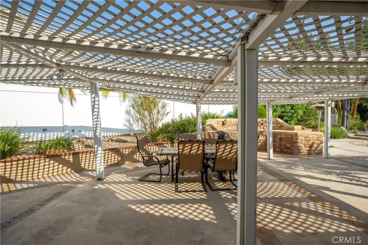 Partially covered patio of the master