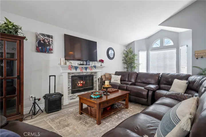 Living room/ family room with cozy fireplace