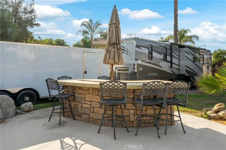 Large custom bar with fire table