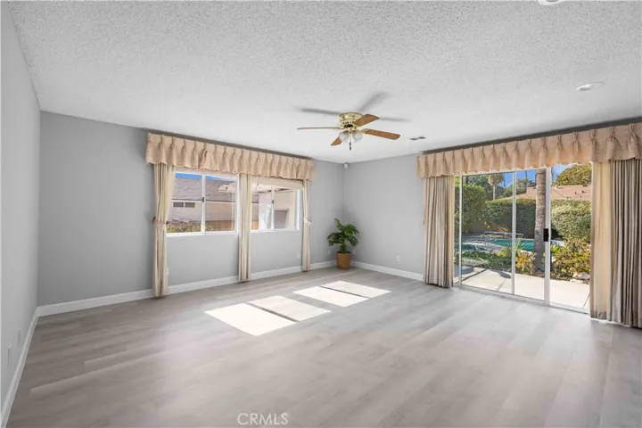 Family room with direct access to the backyard