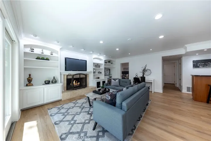 Cozy fireplace.