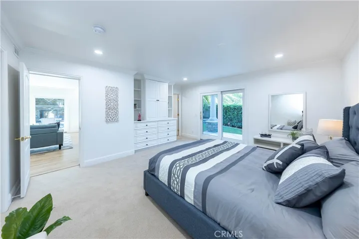 Built in cabinets and shelves.