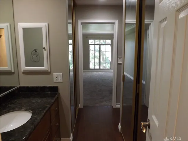 Vanity towards bedroom