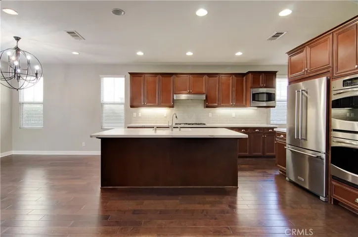 Great room with view of kitchen