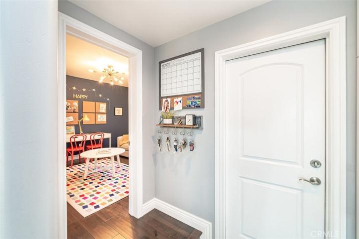 Garage entry door and main level bedroom