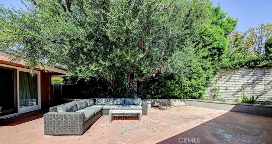 Private backyard that surrounds the house.