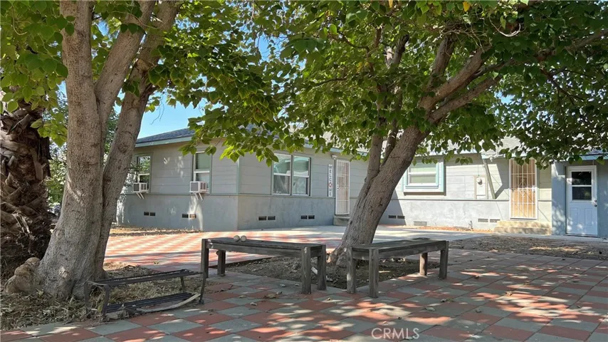 Sitting area with mature trees