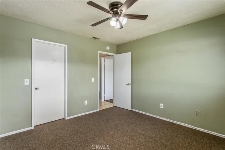 Ceiling fan & walk-in closet