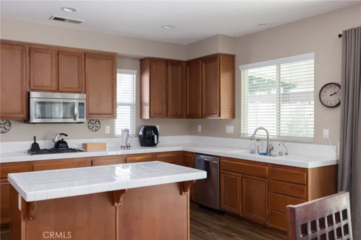Kitchen with stainless steel appliances
