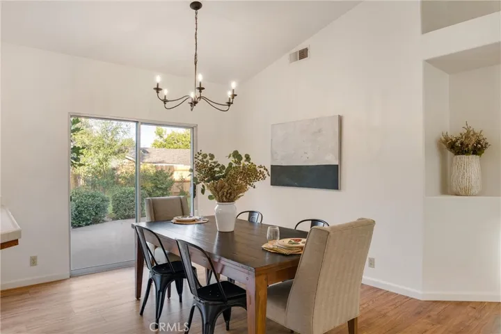 Another view of the dining room. Slider leads to back yard.