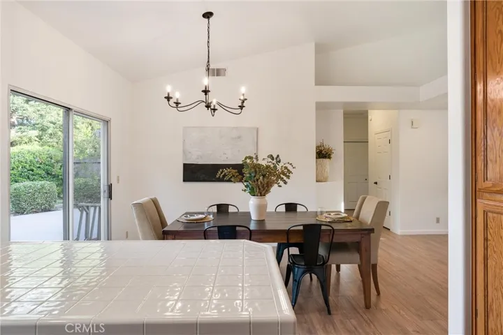 A view of the dining room from inside the kitchen
