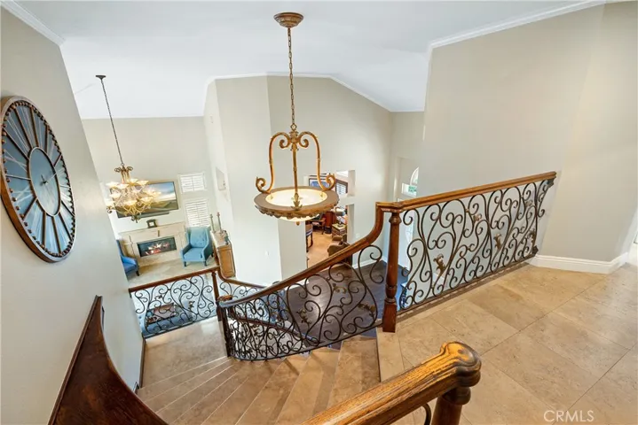View down the staircase.