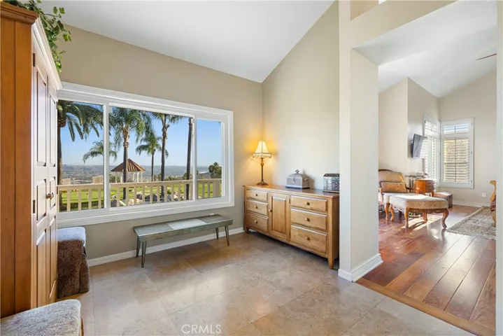 Primary bedroom retreat with a large view window.