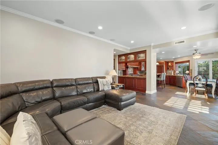 From the corner of the family room towards the kitchen.