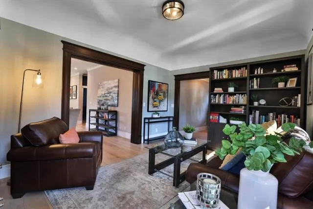 Huge, pocket doors close off the room and completes the rich, dark wood hug you feel when you enter