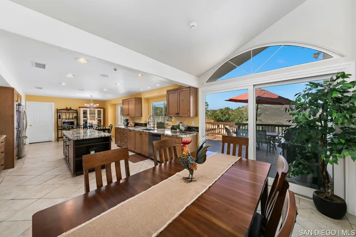 Dining area flows onto deck for outside entertaining and BBQs