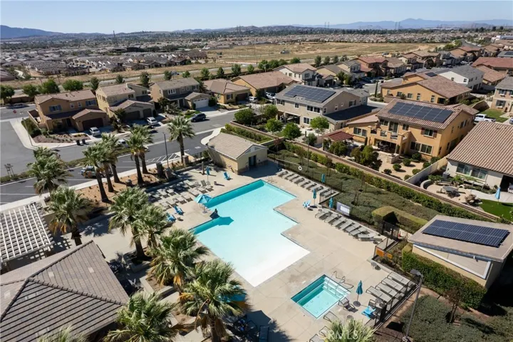 Aerial of 1 of 3 community pools.