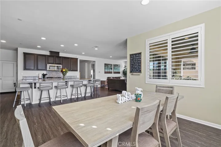 Open concept kitchen and dining room.