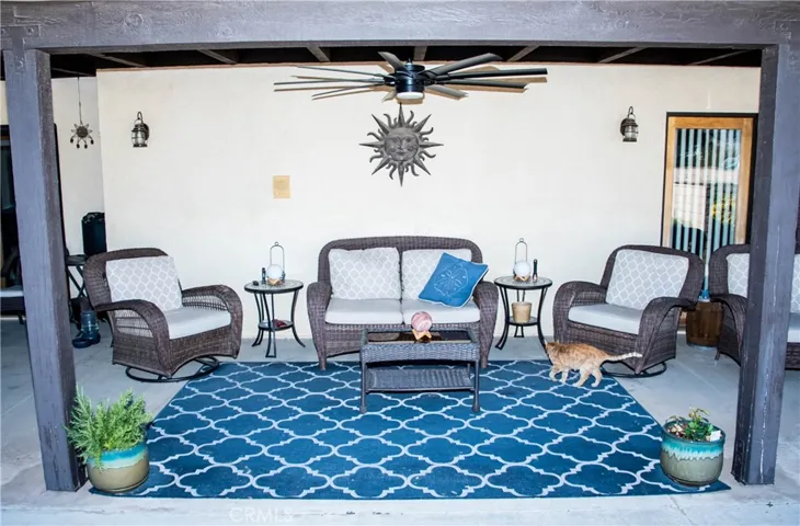 Large rear patio space fantastic for entertaining.