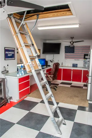 RV garage attic access.