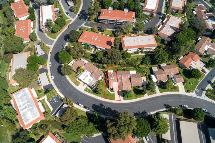 Aerial View of 3255 San Amadeo #A (outlined in RED)