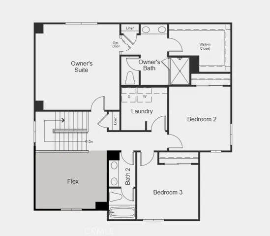 Structural options include: upstairs flex room.