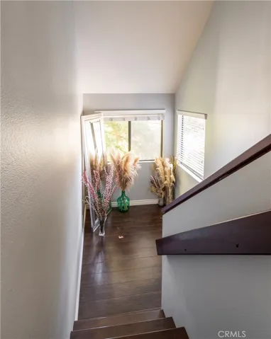 Stairs up to top level