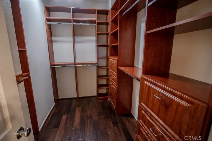 Master closet complete with closet organizers