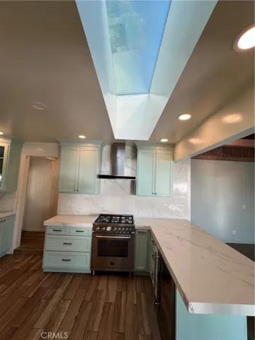 Natural light from this dramatic skylight.